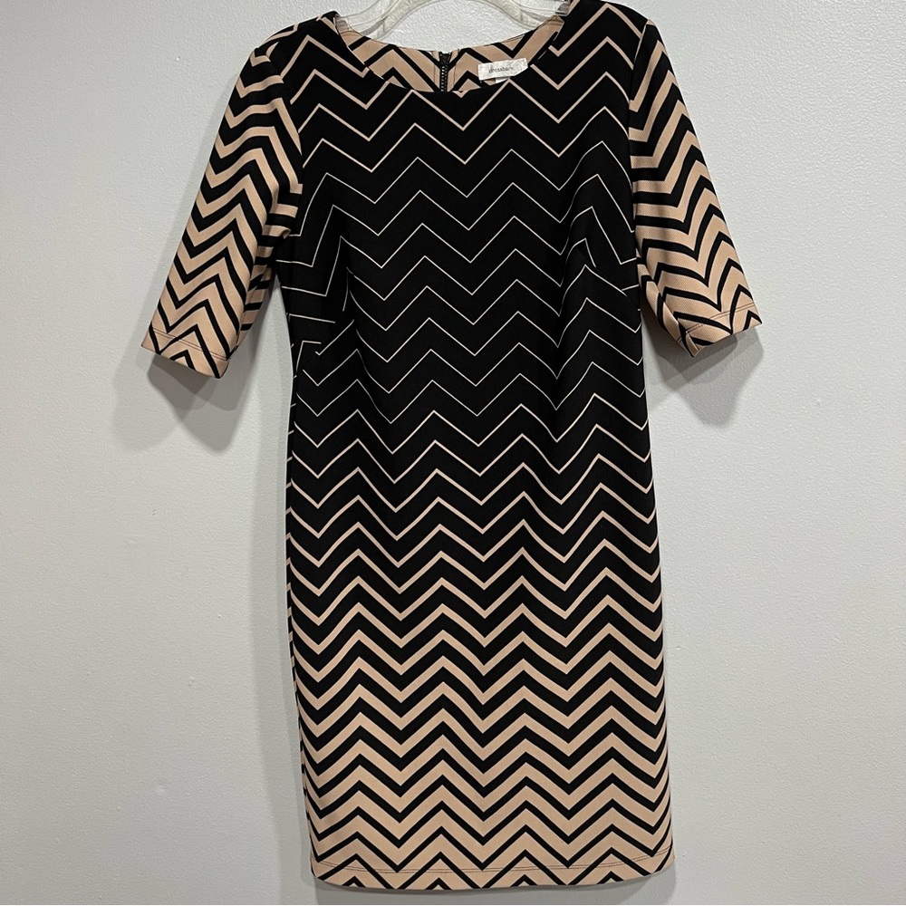 Dressbarn Women‎ midi geometric sheath Dress size 10